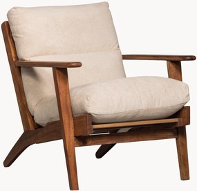 Poltrona in legno di acacia e bouclé Houston