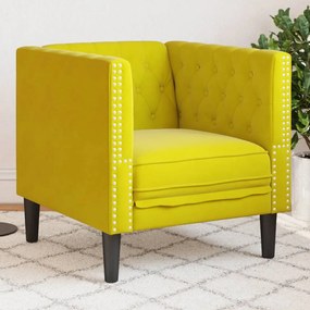 Poltrona Chesterfield Gialla İn Velluto /