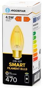 Lampadina LED dimmerabile FILAMENT C35 E27/4,5W/230V 2700-6500K Wi-Fi - Aigostar