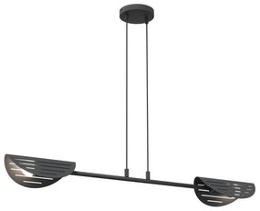 Lampadario Moderno 2 Luci Saber A Bracci In Acciaio Nero