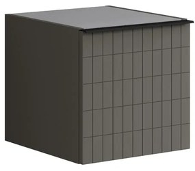 Struttura semi colonna da bagno Pixel 1 anta laccato opaco grigio carbone L 40 x H 40 x P 45.5 cm