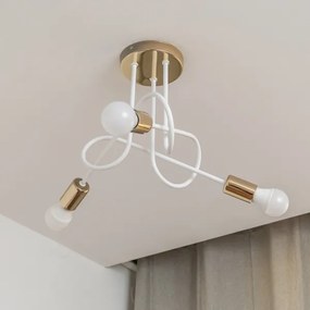 Plafoniera OXFORD 3xE27/15W/230V oro/bianco