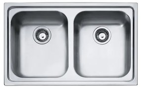 Lavello 2 vasche in inox argento FRANKE Radar RRX 620 L 50 x L 86 cm