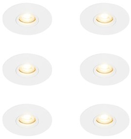 Set di 6 faretti da incasso moderni bianchi 12 cm - Buco