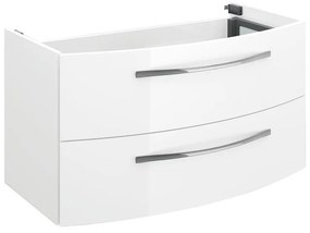 Mobile da bagno sotto lavabo bianco lucido lucido L 90 x H 49 x P 48 cm 2 cassetti, lavabo non incluso