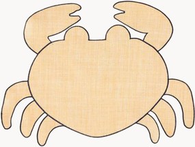 Tovaglietta americana in rafia con bordo ricamato Crab