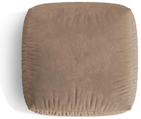 Poggiapiedi componibile marrone chiaro con rivestimento in velluto Martina – Micadoni