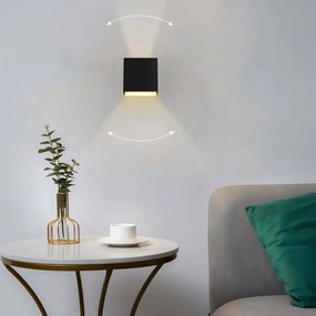 Applique LED Cubo 10W IP65 Nero - 2CCT Colore Bianco Variabile CCT