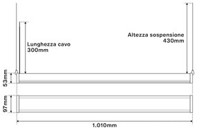 Campana Lineare LED 200W 1 metro Sospesa 22.000 lm Colore Bianco Freddo 6.000K