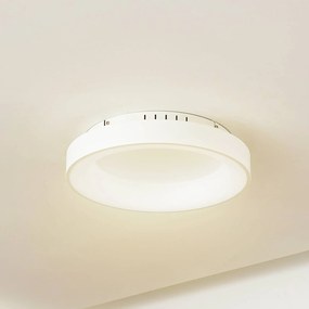 Lucande plafoniera a LED Samvel, Ø 38,4 cm, bianco, ferro