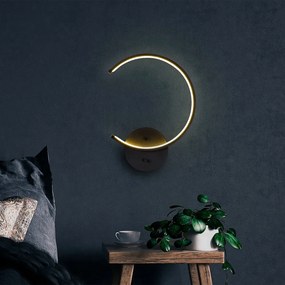 Lampada da parete a LED nera ø 10 cm Moon - Opviq lights