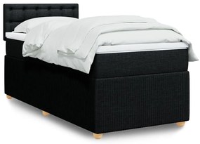 Giroletto A Molle Con Materasso Nero 90x190 Cm İn Tessuto /