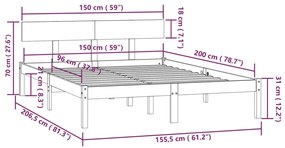 Giroletto Nero Massello Pino 150x200cm King Size