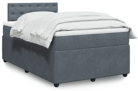 Giroletto A Molle Con Materasso Grigio Scuro 120x190 Cm Velluto /