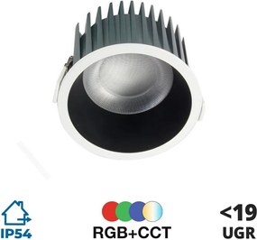Faretto da incasso 18W RGB+CCT IP54 Angolo 60° foro Ø95mm Colore RGB+CCT