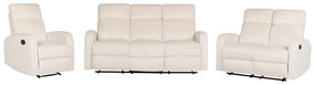 Set di divani 6 posti reclinabili manualmente velluto bianco crema VERDAL Beliani