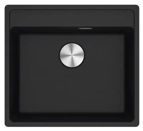Lavello integrato 1 vasca in fragranite nero FRANKE Maris L 51 x L 56 cm