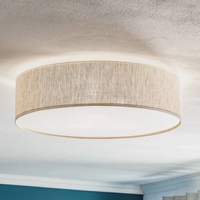 Eko-Light Plafoniera Leano grigio rotonda in lino