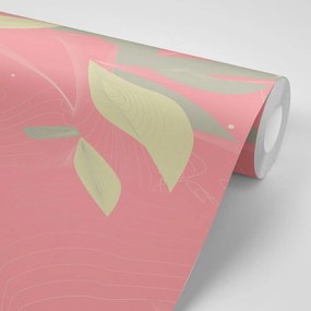Carta da parati autoadesiva – Foglie stratificate in rosa