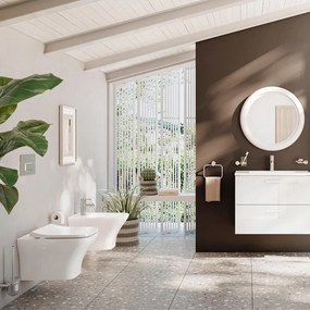 Coppia sanitari scarico a parete VITRA Mia Square WC: P 54 x L 36.5 x H 34.5 cm, bidet: P 54 x L 36.5 x H 40 cm