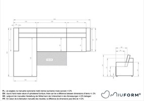 Divano angolare componibile beige allungabile/con contenitore (con penisola a sinistra) Lulu – Miuform
