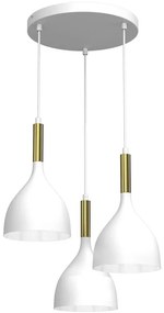 Lampadario a sospensione con filo NOAK 3xE27/60W/230V bianco/oro