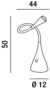 Lampada da tavolo flex in plastica e metallo  colore oro