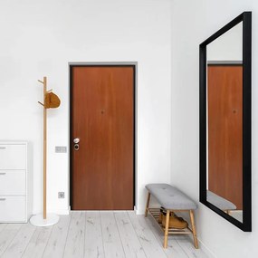 Porta blindata MASTER Hanger L 90 x H 210 cm in melaminico noce, apertura spingere a destra, falso telaio incluso