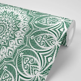 Carta da parati – Mandala dell'armonia su sfondo verde