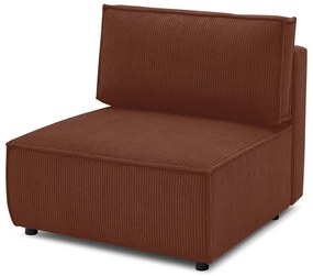 Modulo divano in velluto a coste color mattone, pezzo centrale Nihad modular - Bobochic Paris