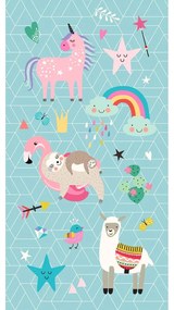 Telo mare da bambini blu in velluto 75x150 cm Moody – Good Morning