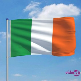 vidaXL Bandiera dell'Irlanda con Pennone in Alluminio 6 m