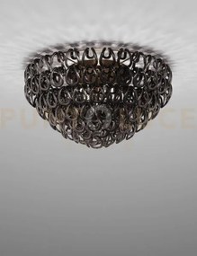 Giogali lampadadario a soffitto 80 nero e bronzo opaco 5 luci attac...