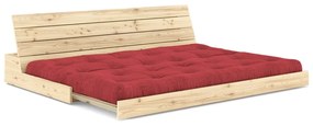 Divano letto in velluto rosso 196 cm Base - Karup Design