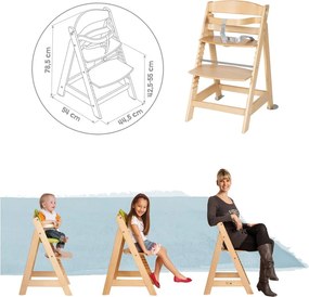 Seggiolone verde chiaro/di colore naturale Style Born Up 2in1 – Roba