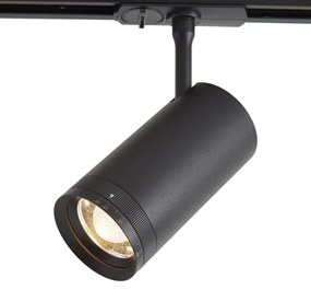 Faretto nero moderno per sistema a binario monofase con LED orientabile e inclinabile - Iconic Zoom