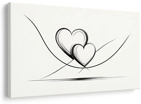 Quadro su tela – Cuori intrecciati in linee
