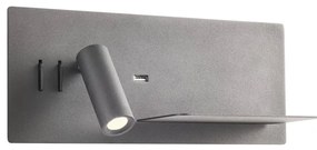 Redo 01-3316 - Luce Spot da parete a LED BROOK LED/8W/230V + LED/3W USB nero