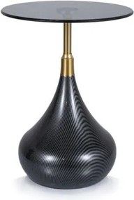 Tavolino da caffè Taurus in vetro fumé/nero - ø40/h54