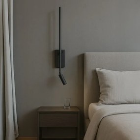 LED Lampada da parete TORCH LED/6W/230V + LED/3W nera