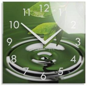 Orologio decorativo in vetro con stampa naturale verde , 30 cm