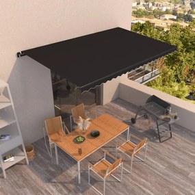 Tenda Da Sole Retrattile Manuale 500x350 Cm Antracite /