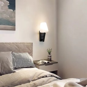 Applique LED da parete con porta USB, 2W, 230V, 3000K, nero/bianco