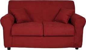Divano 2 posti in tessuto sfoderabile VERONA 150 cm tinta unita BORDEAUX
