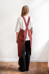Japanese Linen Apron / L/xl / Dusty Rose