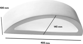 Applique da Parete in Gesso-Ceramico ATENA E27 Pitturabile da interno