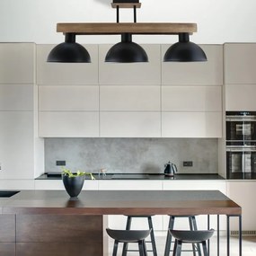 Plafoniera Factory Ø 73 cm nero IP20, 3XE27