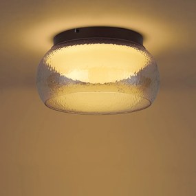 Plafoniera Art Déco marrone con vetro ambrato con LED integrato dimmerabile a 3 fasi - THIMBLE