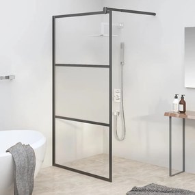 Parete Doccia Walk İn 115x195cm Vetro Semi Smerigliato Esg Nero /