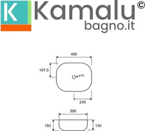 Lavabo da appoggio colore rosa opaco | KLT-490R - KAMALU
